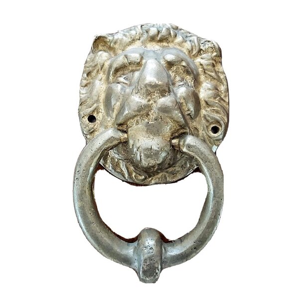 Solid Brass Metal Classical Ornate Lion Head Door Knocker Decorative Antique - Picture 1 of 8